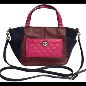 COACH  burgundy /navy / fuschia crossbody bag